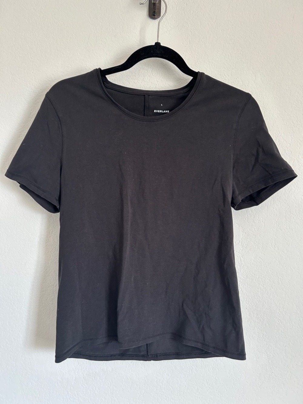 Everlane T-shirt Black Basic Tee Supima Cotton Blend Short-Sleeve Top Sz L